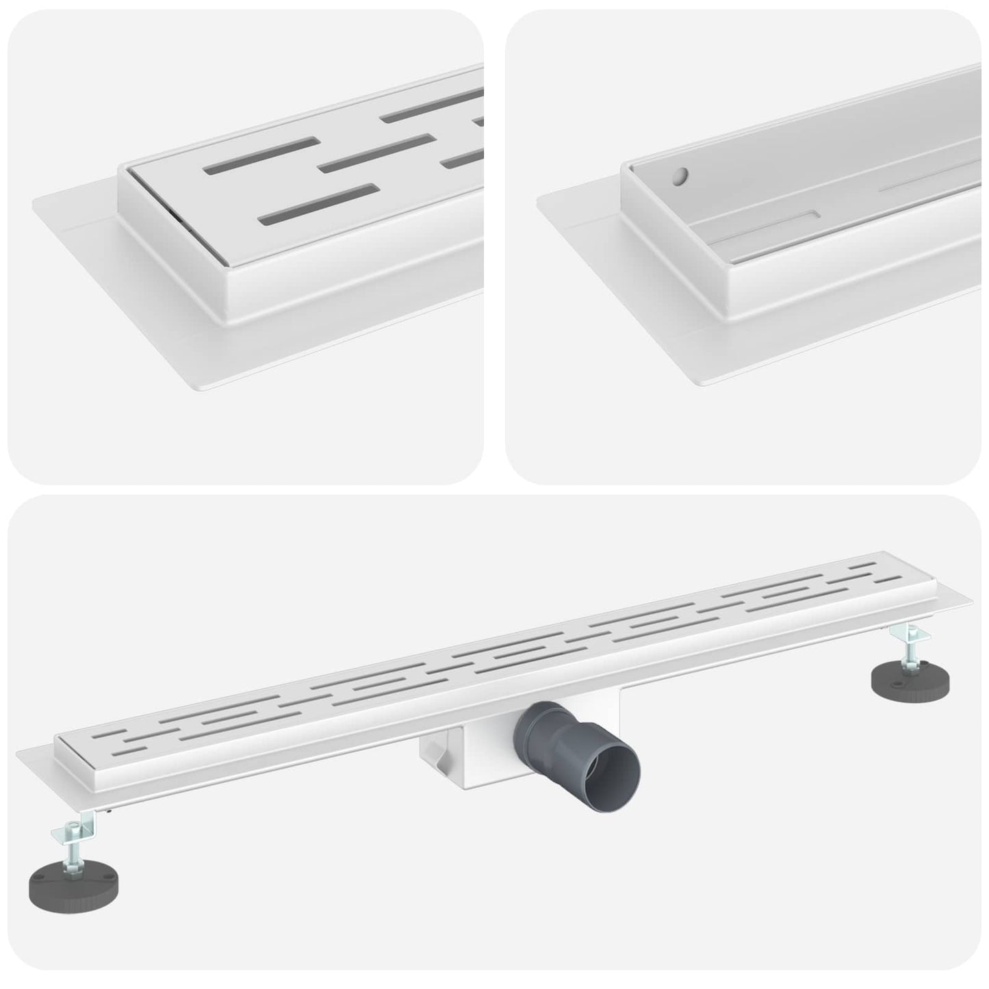 Duschabfluss mit Liniendesign Silber 70 cm Edelstahl 304