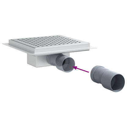 Punkt Duschablauf Silber 20 x 20 cm Edelstahl 304