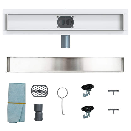 Duschablauf 2-in-1 mit 360° Siphon Silber 54 x 11 x 9,5 cm