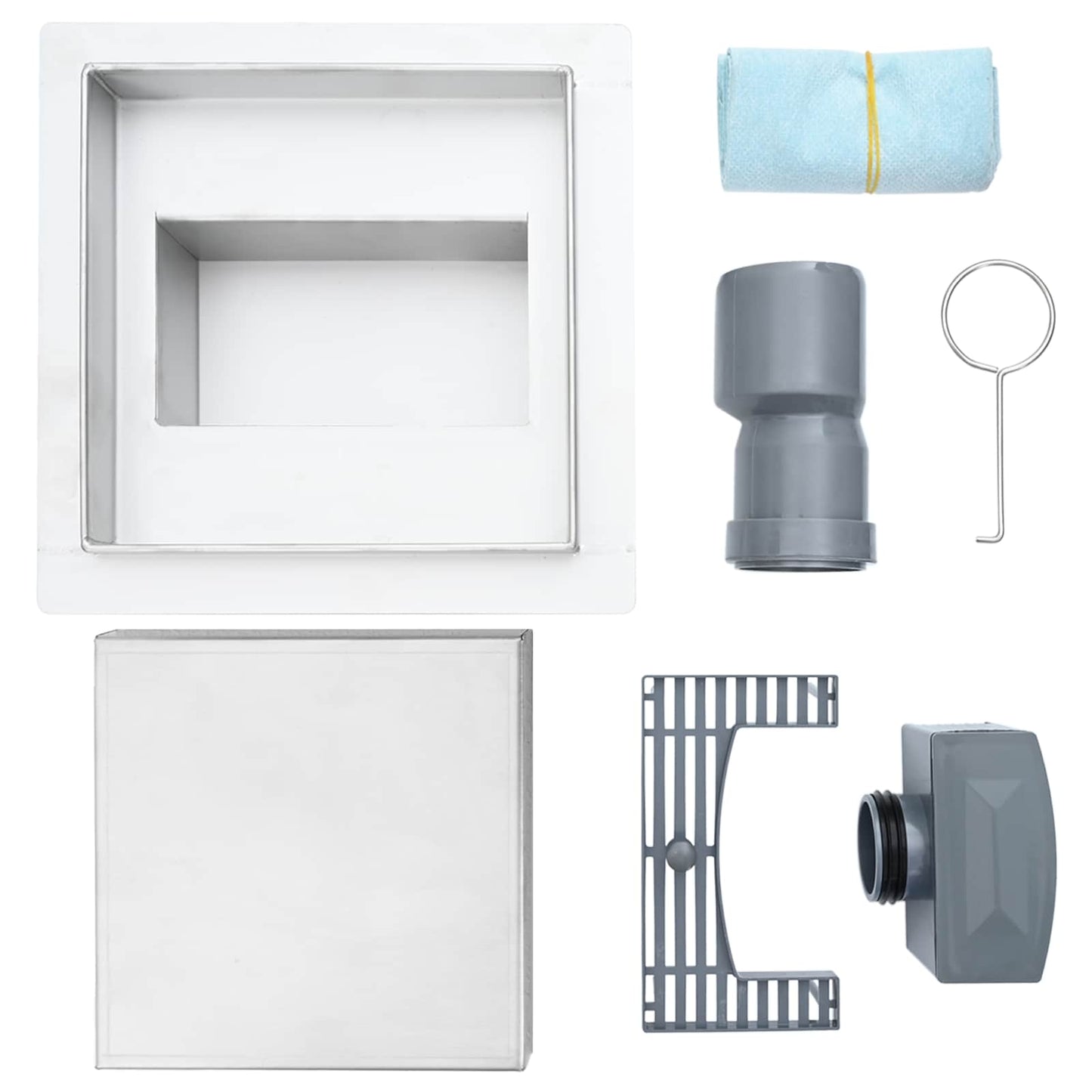 2 in 1 Duschabfluss Silber 20 x 20 cm Edelstahl 304