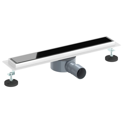 Duschabfluss mit Glashülle und 360° Siphon Schwarz 50 cm