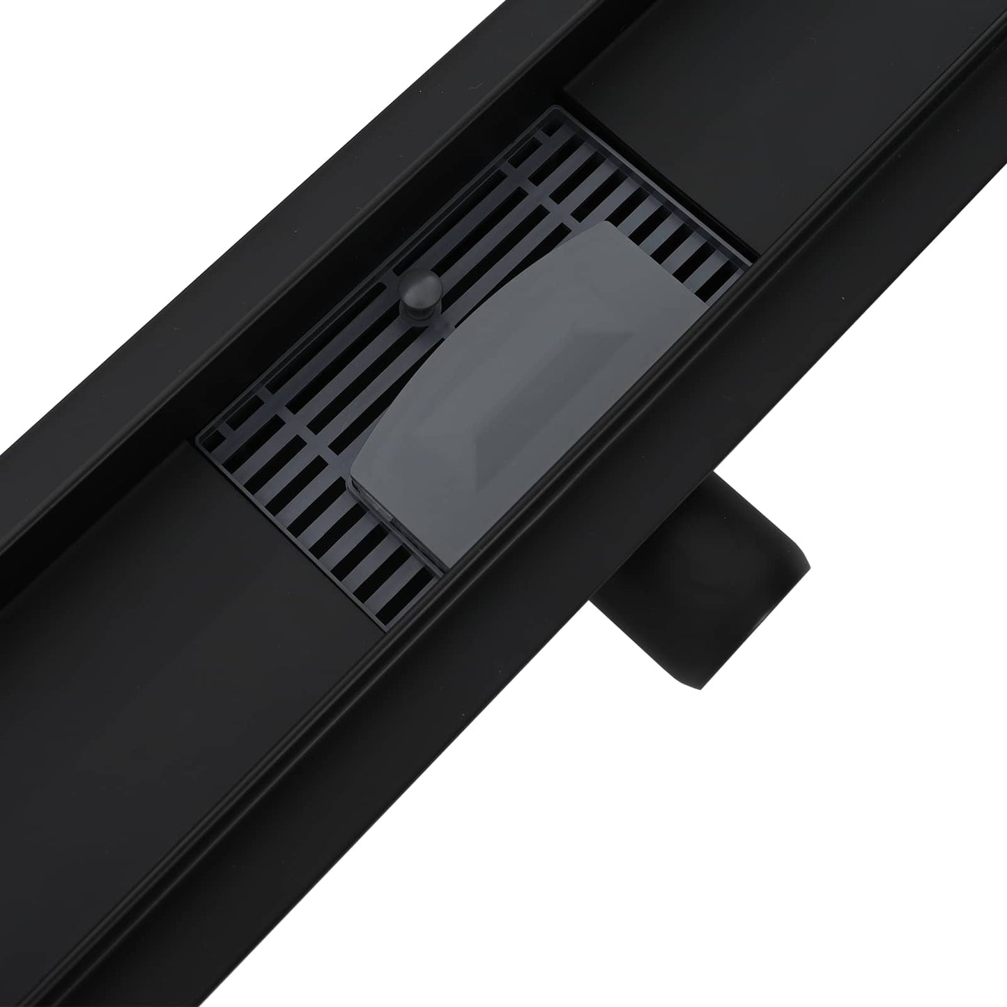 2 in 1 Duschabfluss Schwarz 80 cm Edelstahl 304