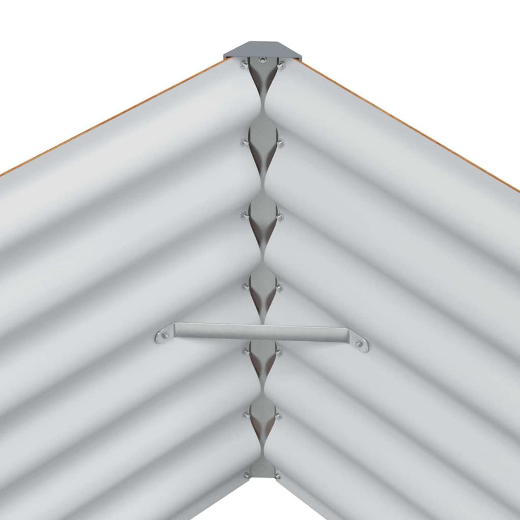 Hochbeet Hellbraun 195 x 100 x 36 cm Verzinkter Stahl