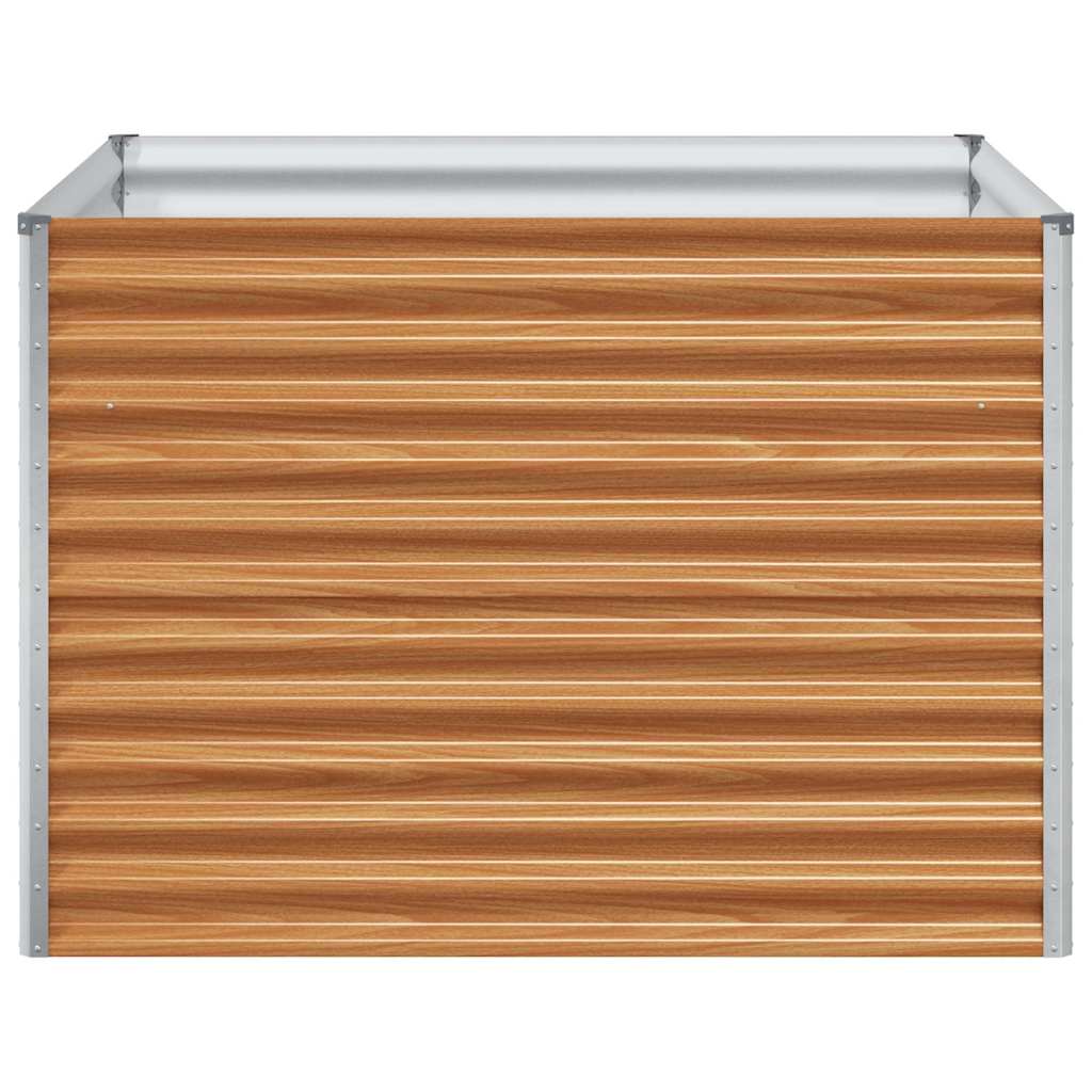 Hochbeet Hellbraun 98 x 100 x 68 cm Verzinkter Stahl