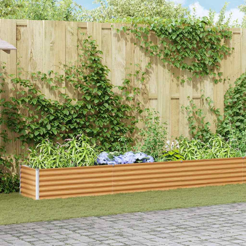 Hochbeet Hellbraun 970 x 50 x 36 cm Verzinkter Stahl