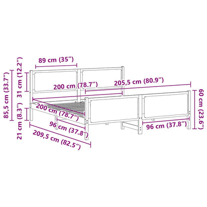 Bettrahmen mit Kopfteil Schwarz 200 x 200 cm Stoff