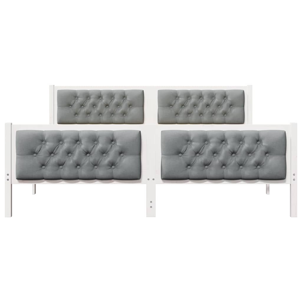 Bettrahmen Hellgrau 160 x 200 cm Massives Kiefernholz