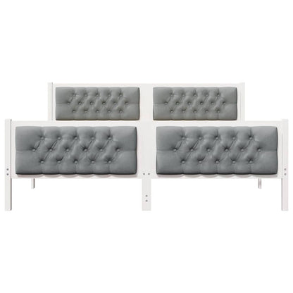 Bettrahmen Hellgrau 160 x 200 cm Massives Kiefernholz