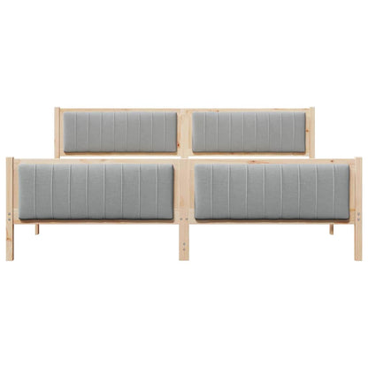 Bettgestell Braun und hellgrau 200 x 200 cm Massivholz Kiefer