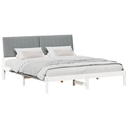 Bettrahmen Hellgrau 180 x 200 cm Massives Kiefernholz