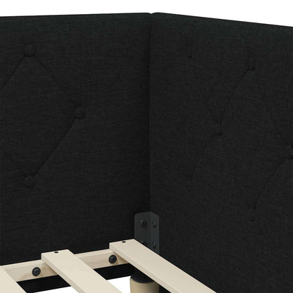 Eckbettgestell Schwarz 90 x 190 cm Stoff