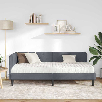 Eckbettgestell Dunkelgrau 100 x 200 cm Samt