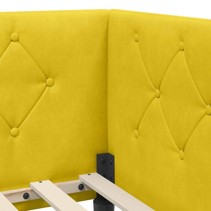 Eckbettgestell Gelb 100 x 200 cm Samt