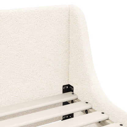 Kinderbettgestell mit Kopfteil Creme 80 x 200 cm Schafstoff