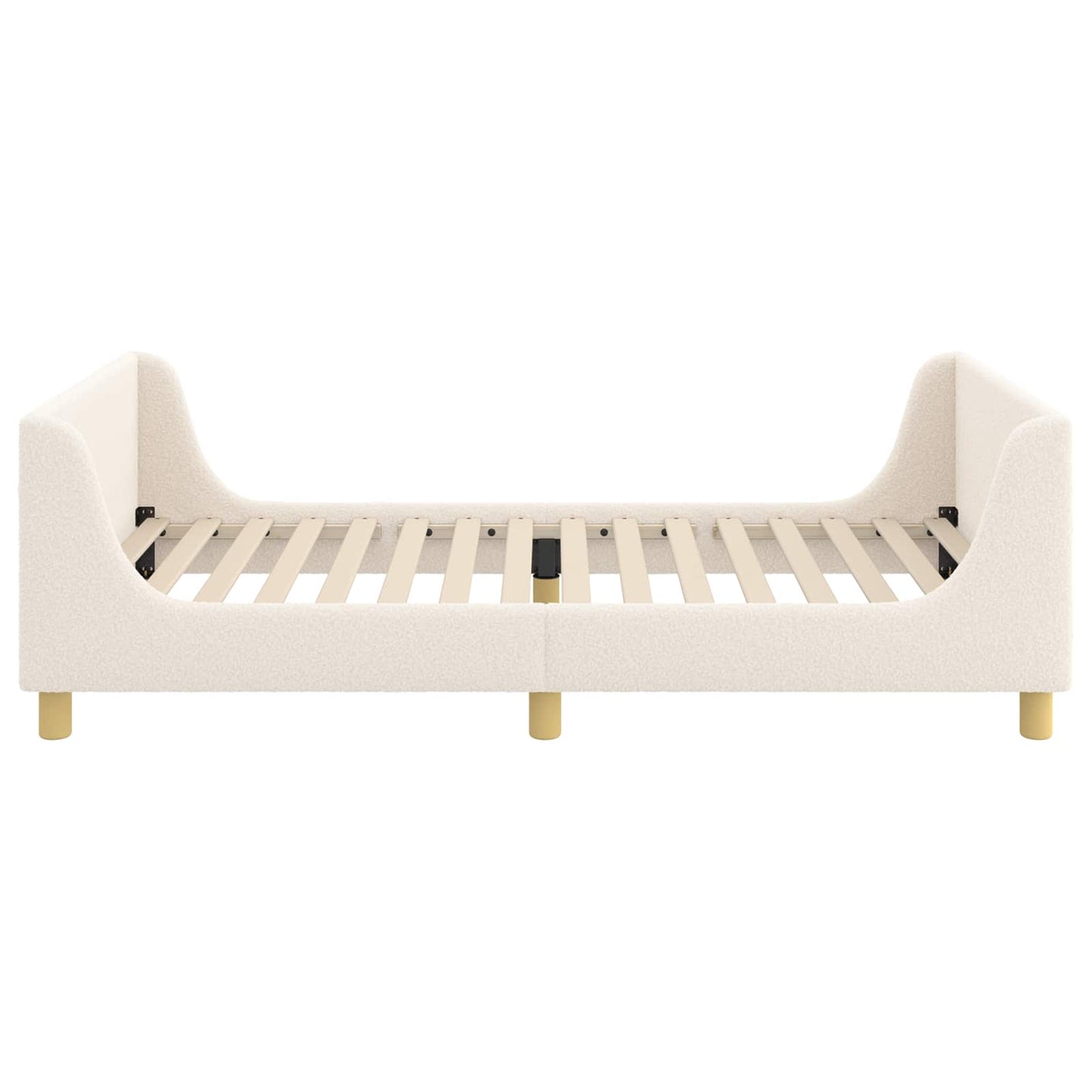 Kinderbettgestell mit Kopfteil Creme 80 x 200 cm Schafstoff