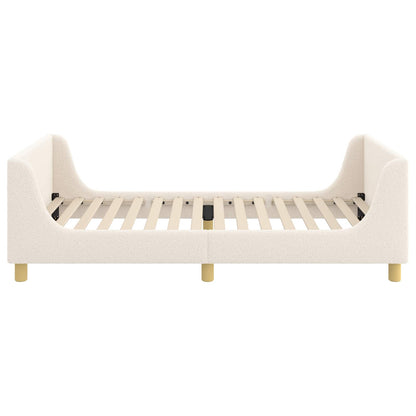 Kinderbettgestell mit Kopfteil Creme 80 x 200 cm Schafstoff