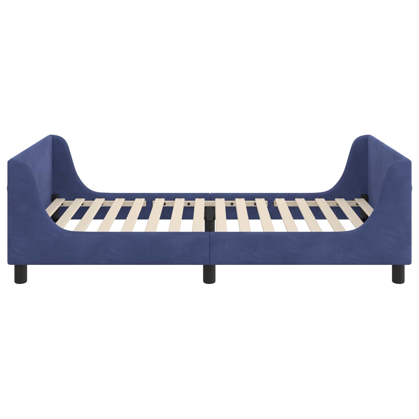 Kinderbettgestell mit Kopfteil Polizeiblau 80 x 200 cm Samt