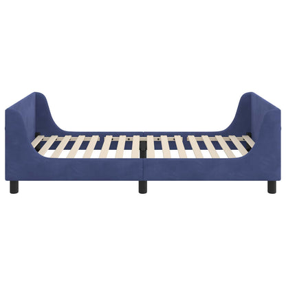 Kinderbettgestell mit Kopfteil Polizeiblau 80 x 200 cm Samt