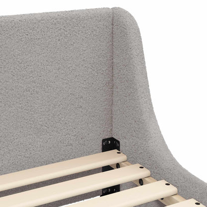 Kinderbettgestell mit Kopfteil Hellgrau 90 x 190 cm Schafstoff