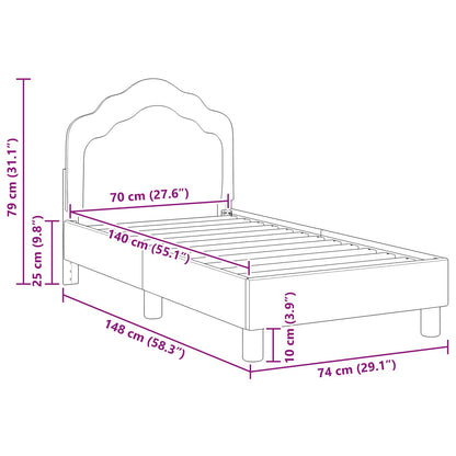 Kinderbettgestell mit Kopfteil Rosa 70 x 140 cm Samt