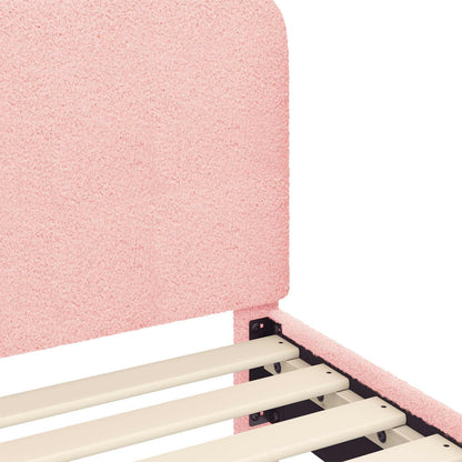 Kinderbettgestell mit Kopfteil Rosa 80 x 200 cm Schafstoff