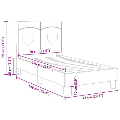 Kinderbettgestell mit Kopfteil Dunkelgrau 70 x 140 cm Stoff