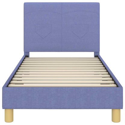 Kinderbettgestell mit Kopfteil Jeans blau 80 x 160 cm Stoff