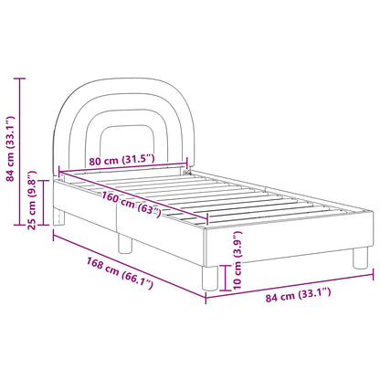 Kinderbettgestell mit Kopfteil Rosa 80 x 160 cm Samt