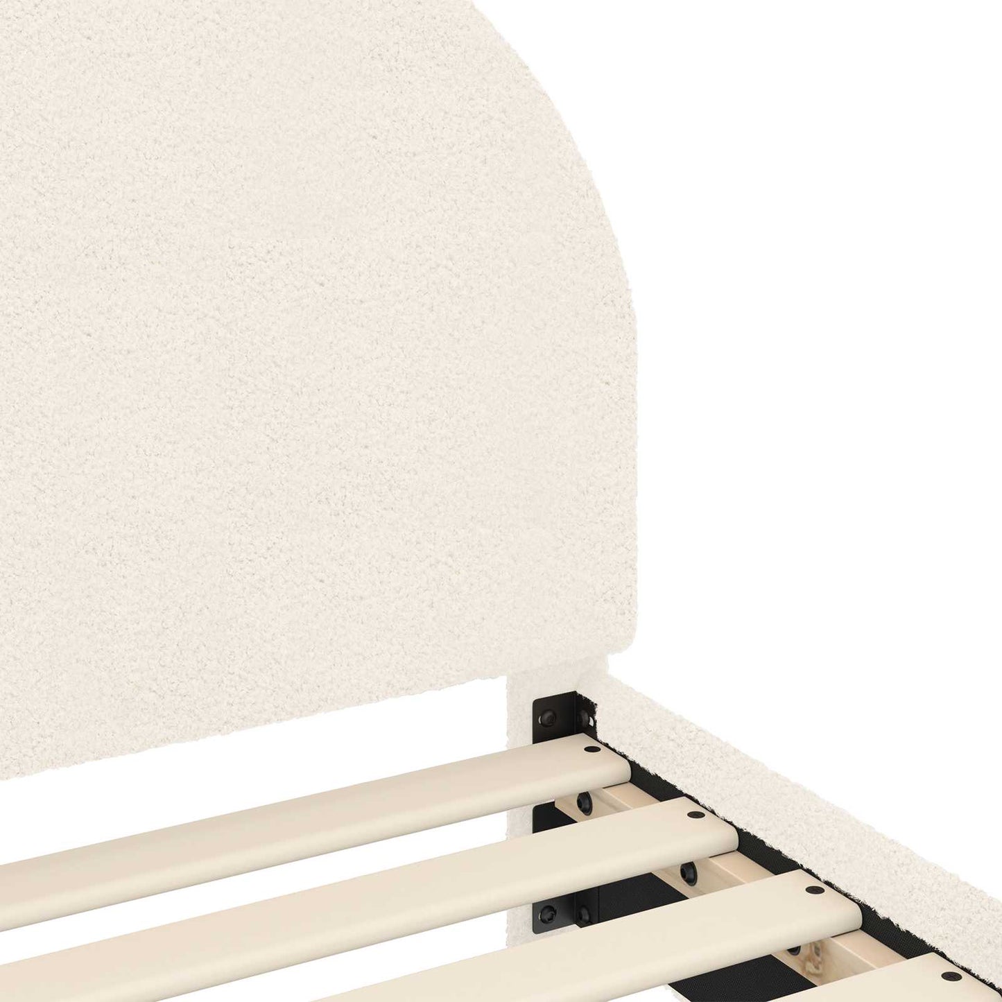 Kinderbettgestell mit Kopfteil Creme 90 x 190 cm Schafstoff