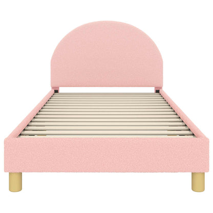 Kinderbettgestell mit Kopfteil Rosa 90 x 190 cm Schafstoff
