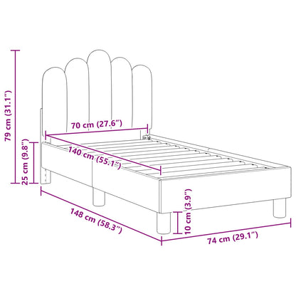 Kinderbettgestell mit Kopfteil Jeans blau 70 x 140 cm Stoff