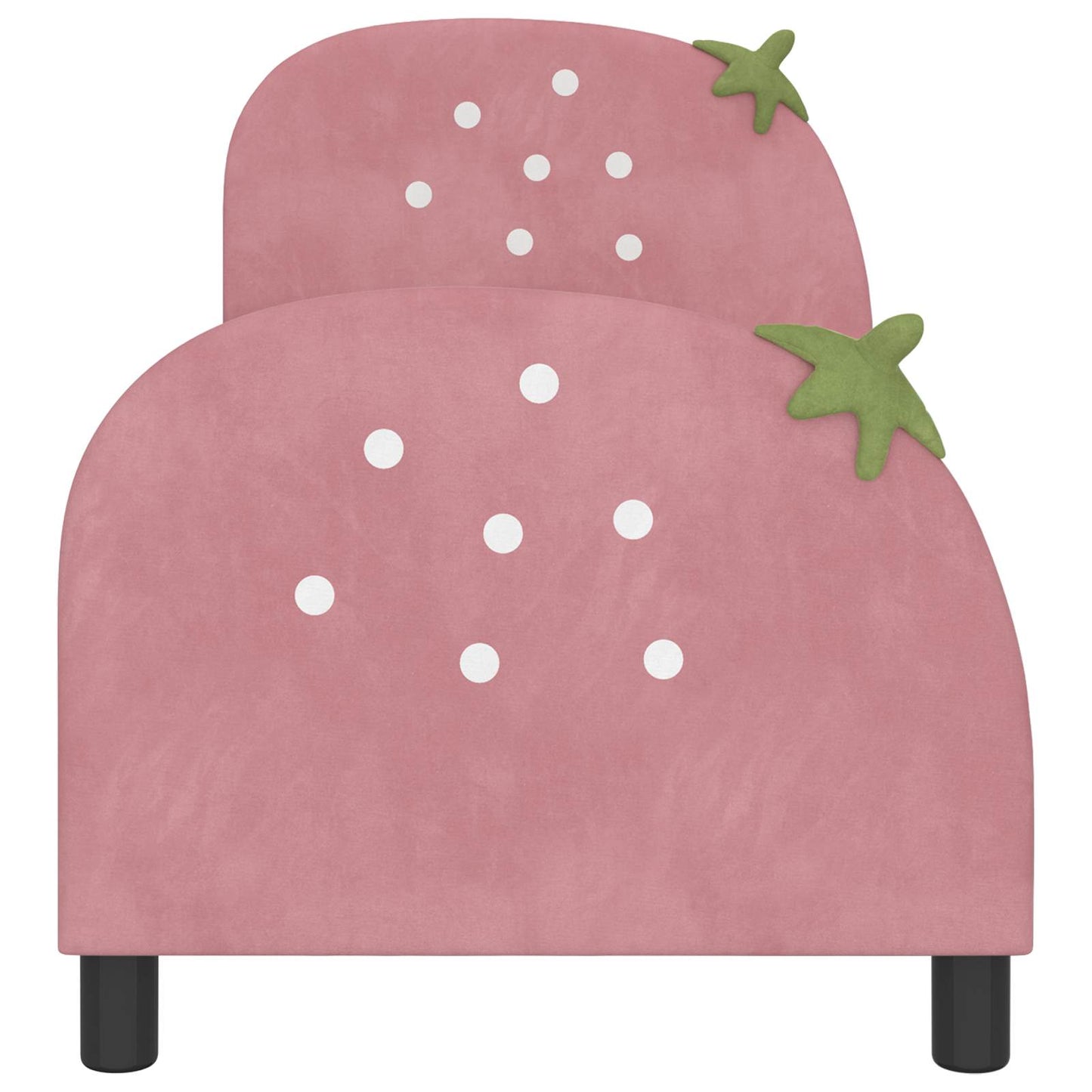 Kinderbettgestell mit Kopfteil Rosa 70 x 140 cm Samt