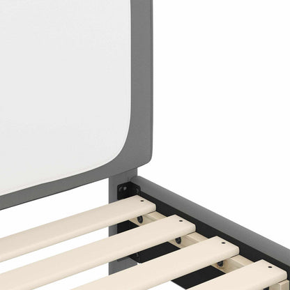 Kinderbettgestell mit Kopfteil Hellgrau 80 x 200 cm PU