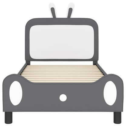 Kinderbettgestell mit Kopfteil Hellgrau 80 x 200 cm PU