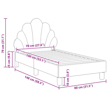 Kinderbettgestell mit Kopfteil Meergrün 70 x 140 cm Samt