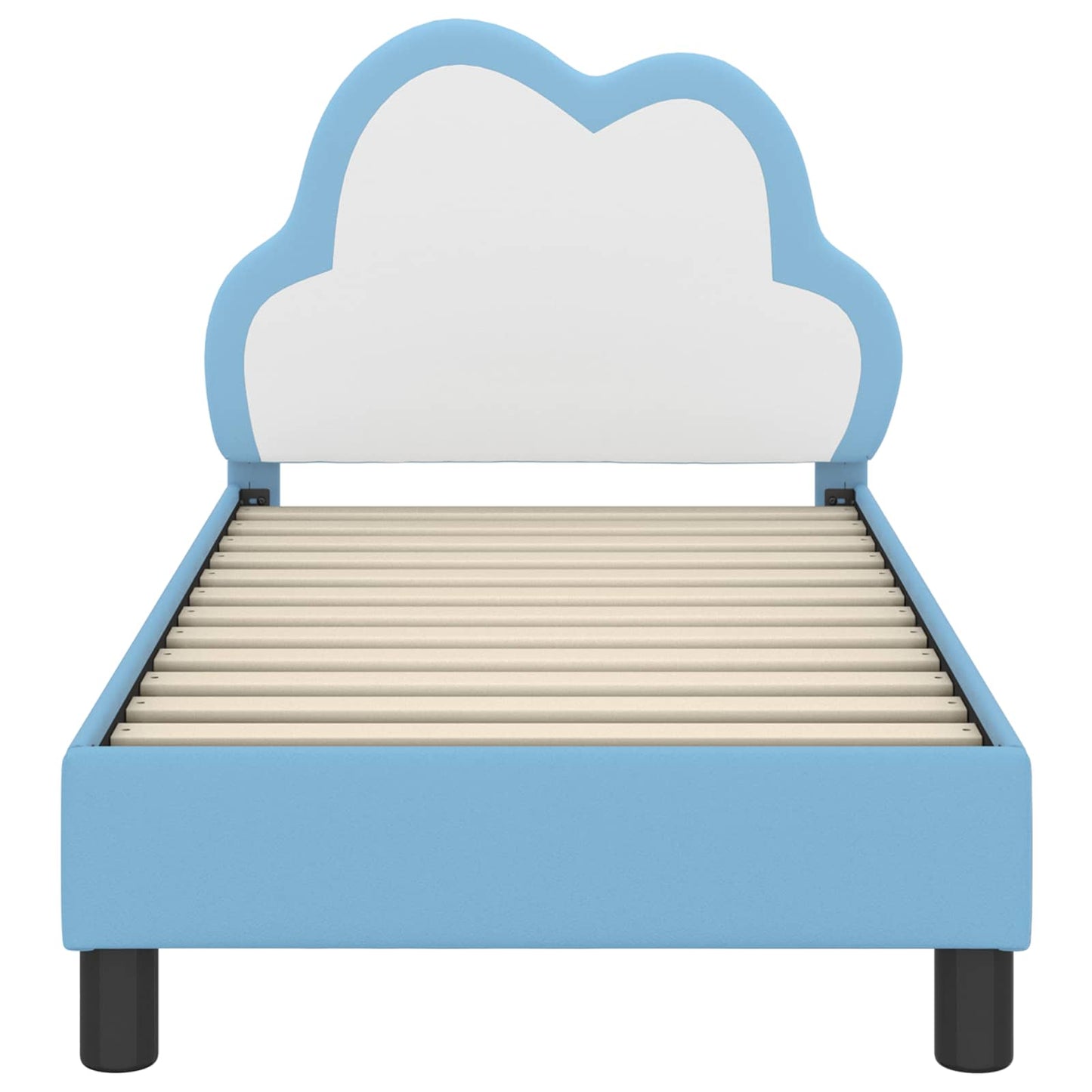 Kinderbettgestell mit Kopfteil mit Kopfteil Blau 70 x 140 cm PU