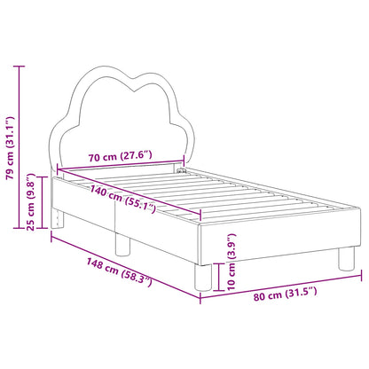 Kinderbettgestell mit Kopfteil mit Kopfteil Blau 70 x 140 cm PU