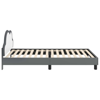 Kinderbettgestell mit Kopfteil Hellgrau 90 x 190 cm PU