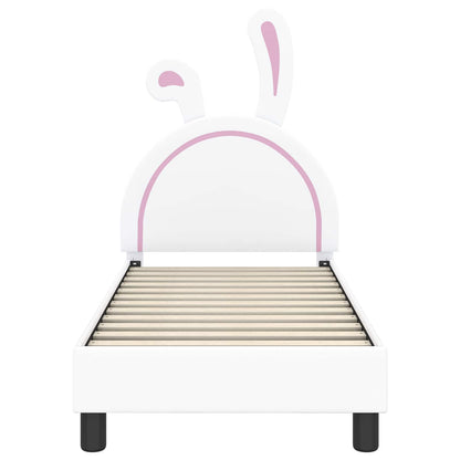 Kinderbettgestell mit Kopfteil mit Kopfteil Weiß 70 x 140 cm PU