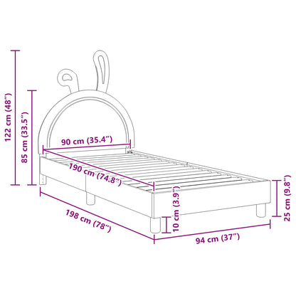 Kinderbettgestell mit Kopfteil mit Kopfteil Rosa 90 x 190 cm PU