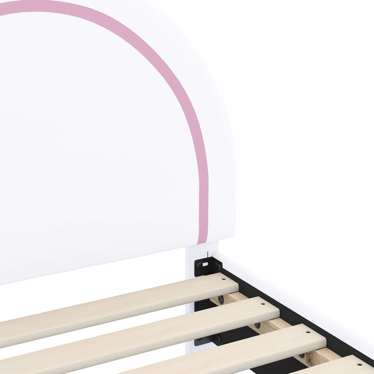 Kinderbettgestell mit Kopfteil mit Kopfteil Weiß 90 x 200 cm PU