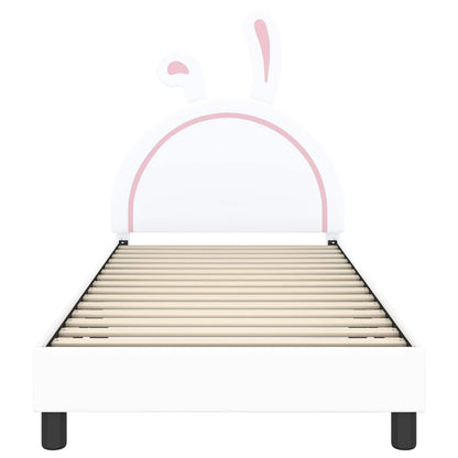 Kinderbettgestell mit Kopfteil mit Kopfteil Weiß 90 x 200 cm PU