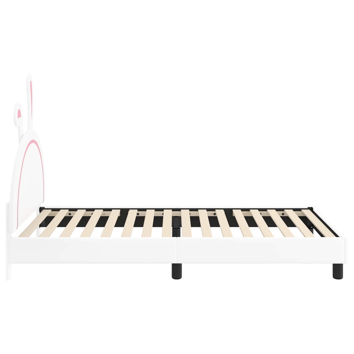 Kinderbettgestell mit Kopfteil mit Kopfteil Weiß 90 x 200 cm PU