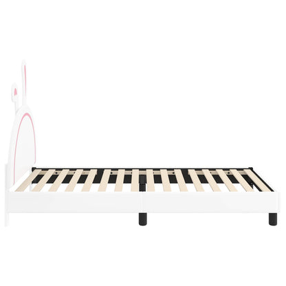 Kinderbettgestell mit Kopfteil mit Kopfteil Weiß 90 x 200 cm PU