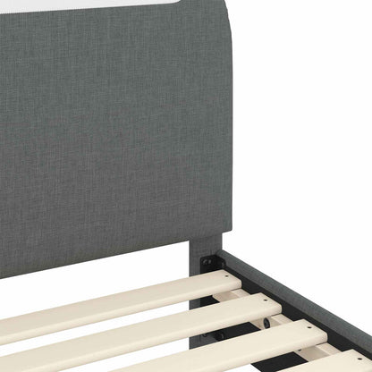 Kinderbettgestell mit Kopfteil Dunkelgrau 80 x 160 cm Stoff