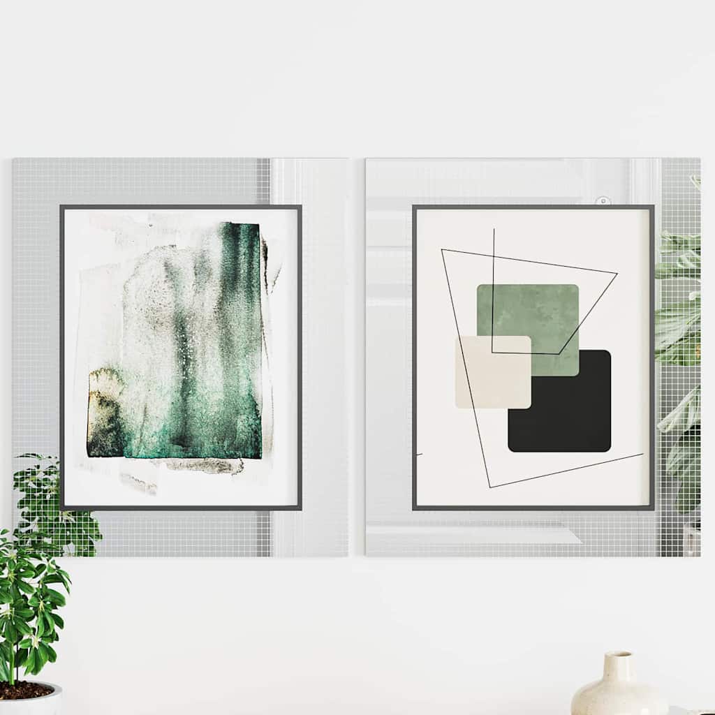 Spiegel-Mosaikfliese Geometrisch 3 pcs Silber 100 x 4 cm Glas