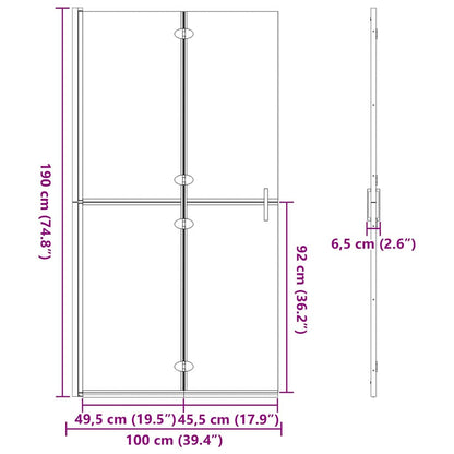 Walk-In Duschwand Gold 100 x 6,5 x 190 cm