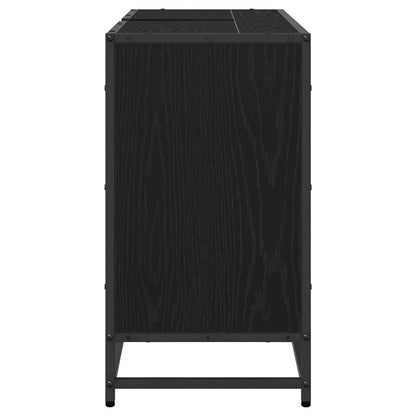Badezimmerschrank mit Tür Schwarz Eichen-Optik 90 x 33 x 60 cm