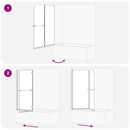 Duschabtrennung Dunkel transparent 95 x 140 cm