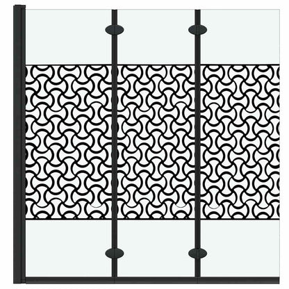 Duschabtrennung Schwarz und Transparent 130 x 130 cm